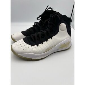 Under Armour Curry 4 Shoes Youth 6.51 Black White High Top‎ Basketball Sneakers